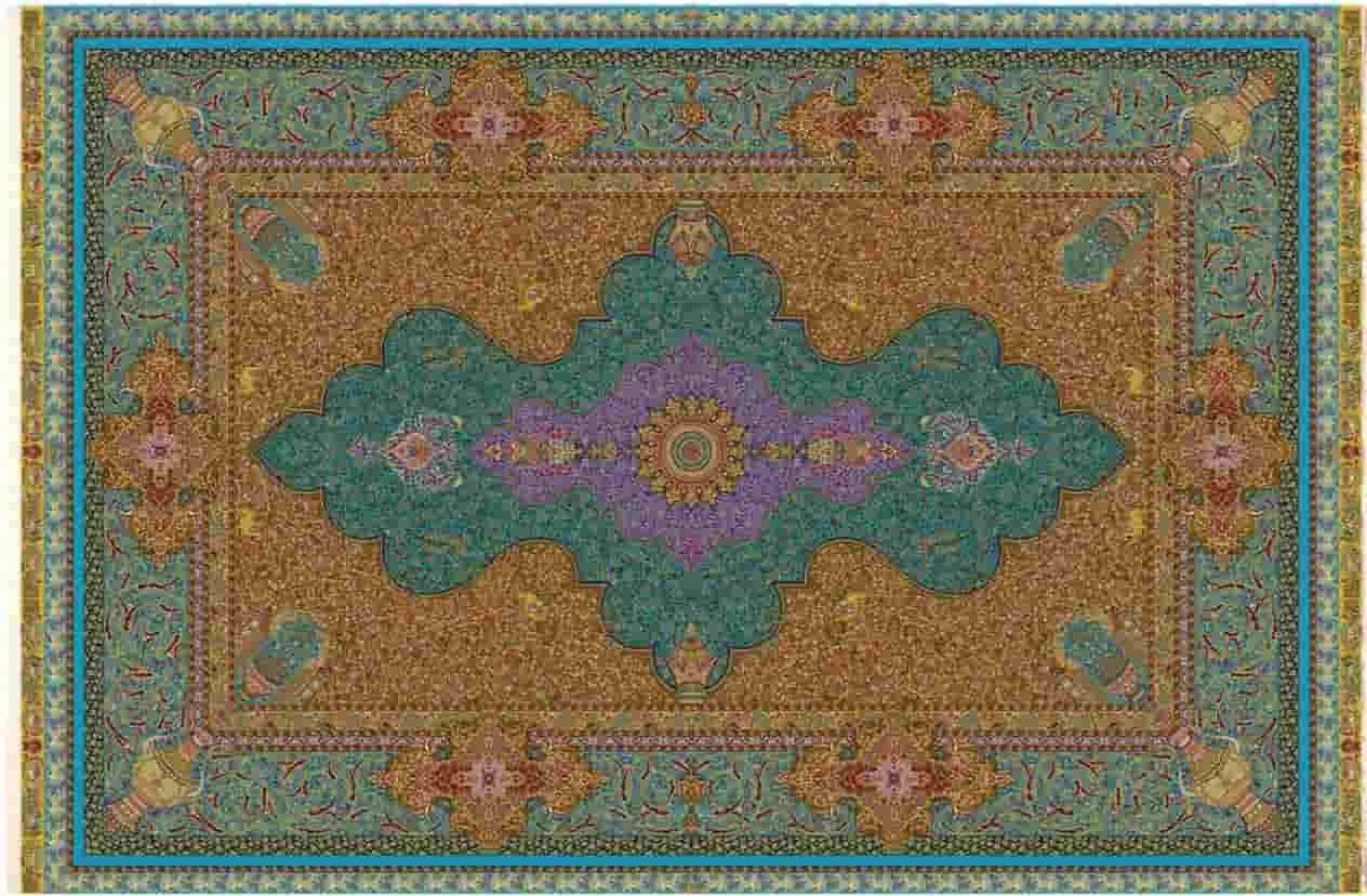 فرش ابریشمی ماشینی اصفهان دارای بافت درخشان